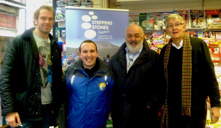 Bill Carne and Ben Stone with the two Alun Wyns